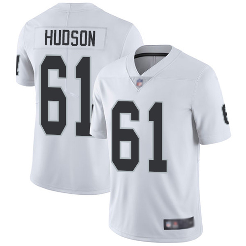 Men Oakland Raiders Limited White Rodney Hudson Road Jersey NFL Football #61 Vapor Untouchable Jersey